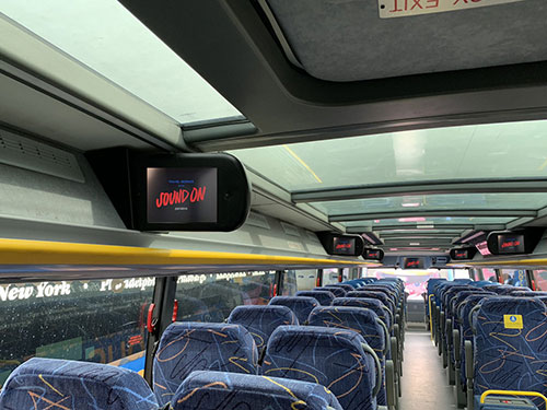 Bus Interior Digital/LED/Video Megabus Advertising