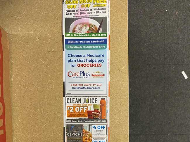 CarePlus Health Insurance Plans Supermarket Register Receipt Advertising