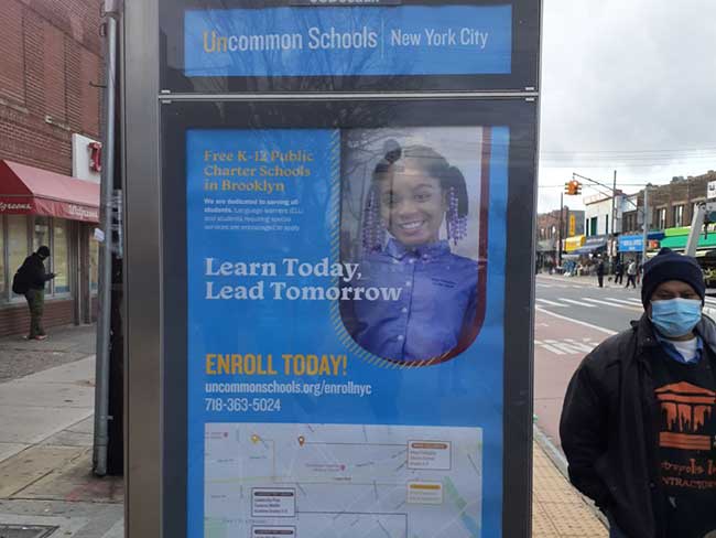 New York City Charter Schools Transit Bus Stop Shelter Ads
