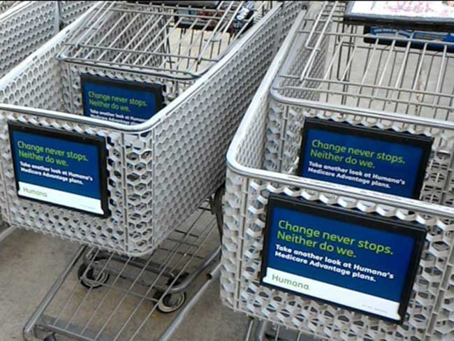 Humana Insurance Supermarket Shopping Cart Advertising