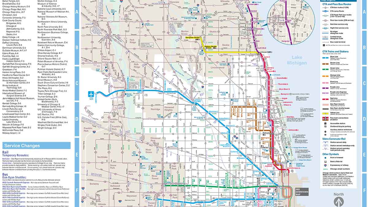 Chicago Bus Routes Map