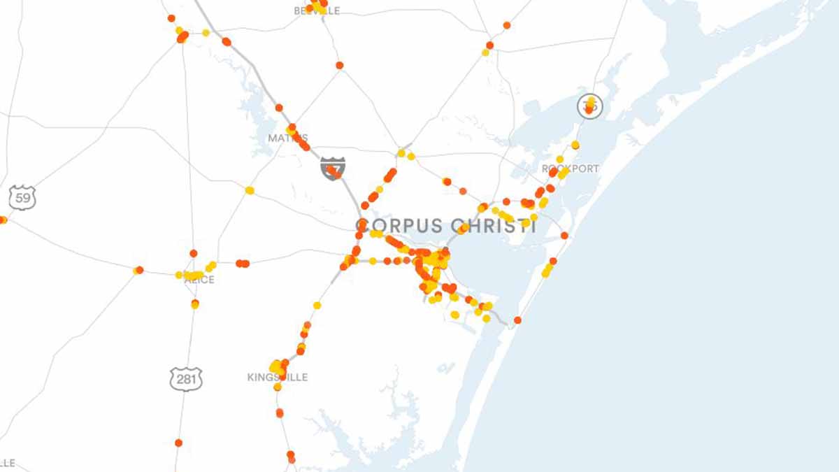 Corpus Christi, TX Billboards Map