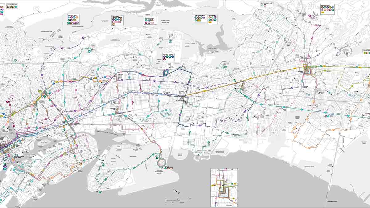 San Francisco East Bay Alameda County Bus Routes Map