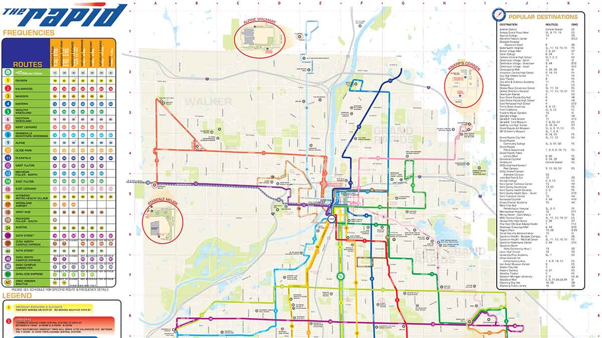 Grand Rapids Bus Routes Map