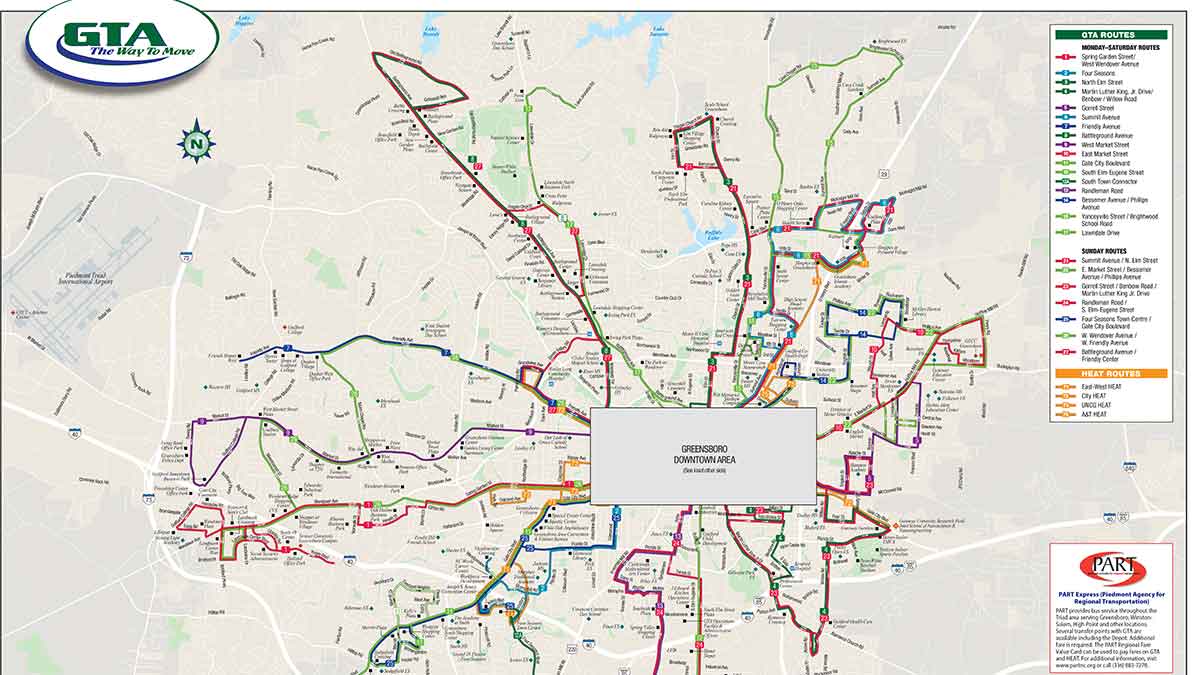 Greensboro Bus Routes Map