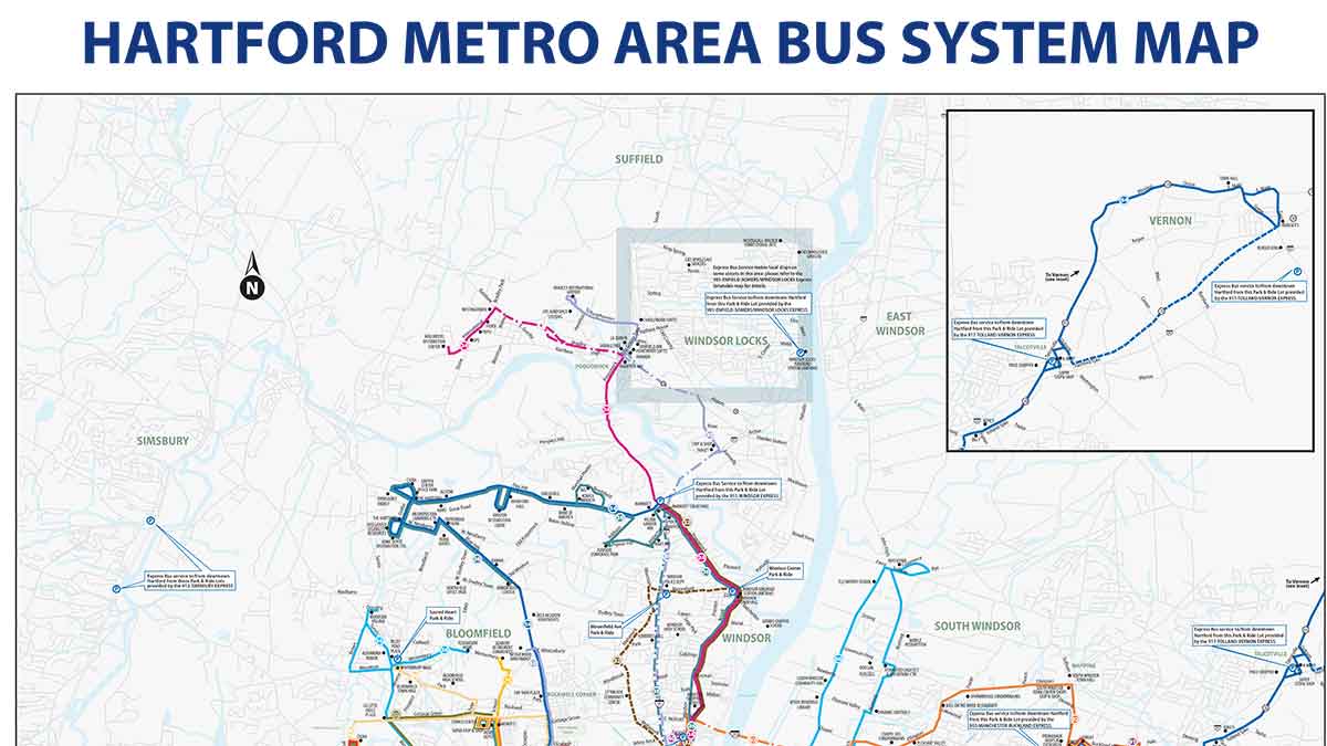 Hartford-New Haven Bus Routes Map