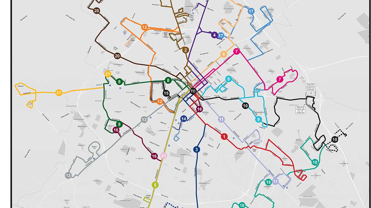 Lexington, KY Bus Routes Map
