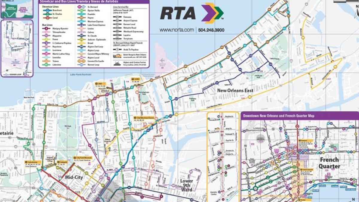 New Orleans Bus Routes Map