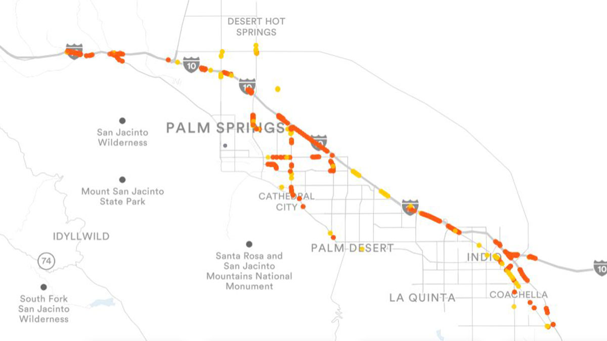 Palm Springs, CA Billboards Map