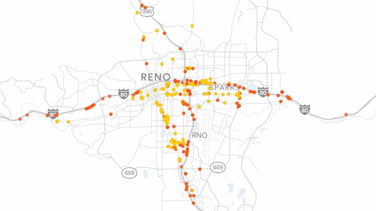 Reno, NV Billboards Map
