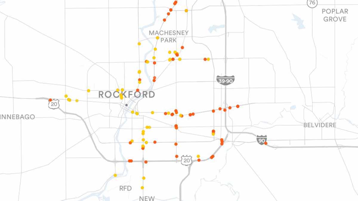 Rockford, IL Billboards Map