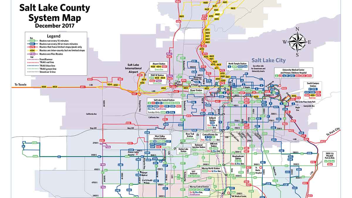 Salt Lake City Bus Routes Map