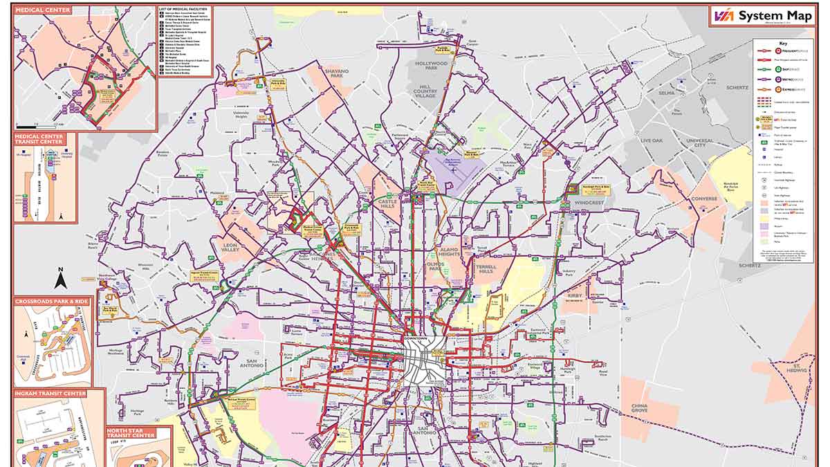 San Antonio Bus Routes Map