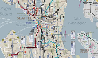 Seattle Bus Routes Map - Central