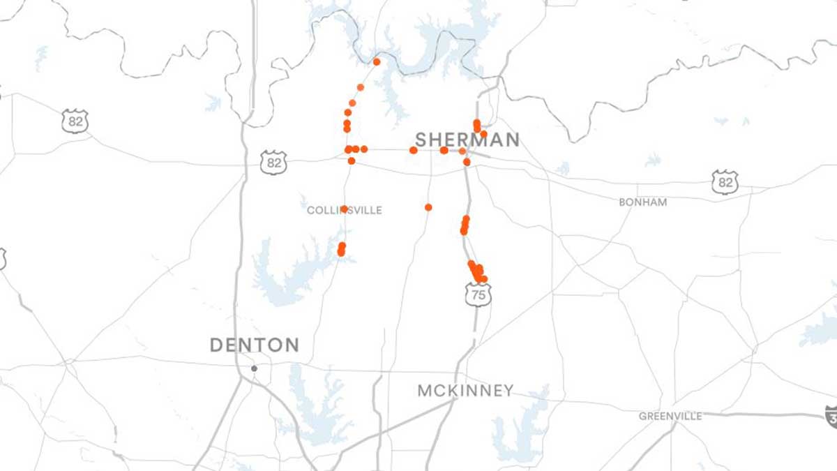 Sherman, TX Billboards Map