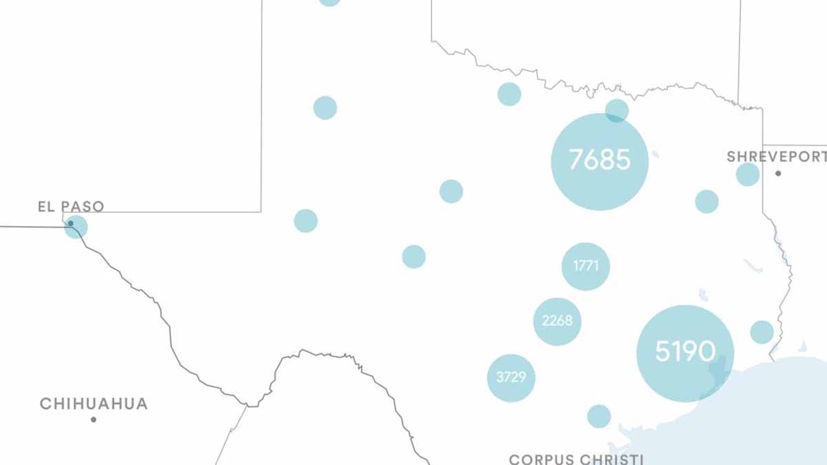 Texas (TX) Billboards Map
