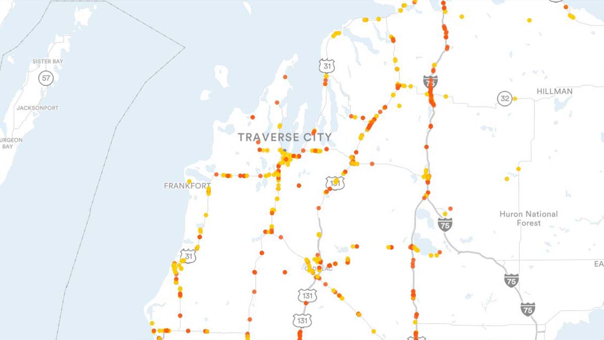 Traverse City, MI Billboards Map