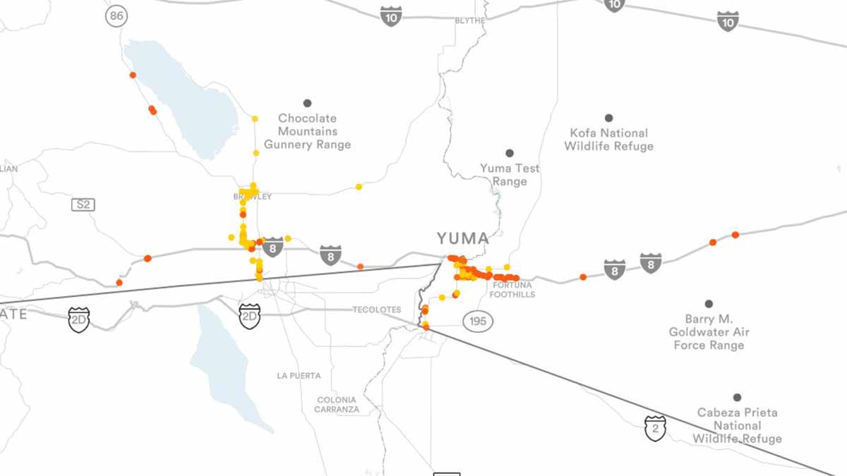 Yuma, AZ Billboards Map
