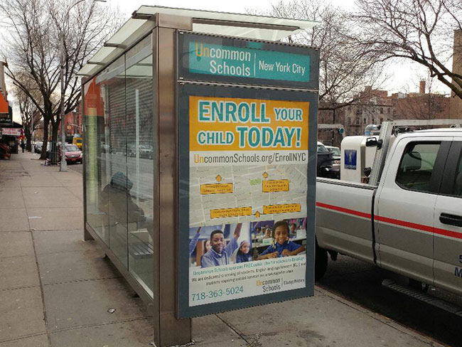 Bus Stop Shelter Ads for Uncommon Schools